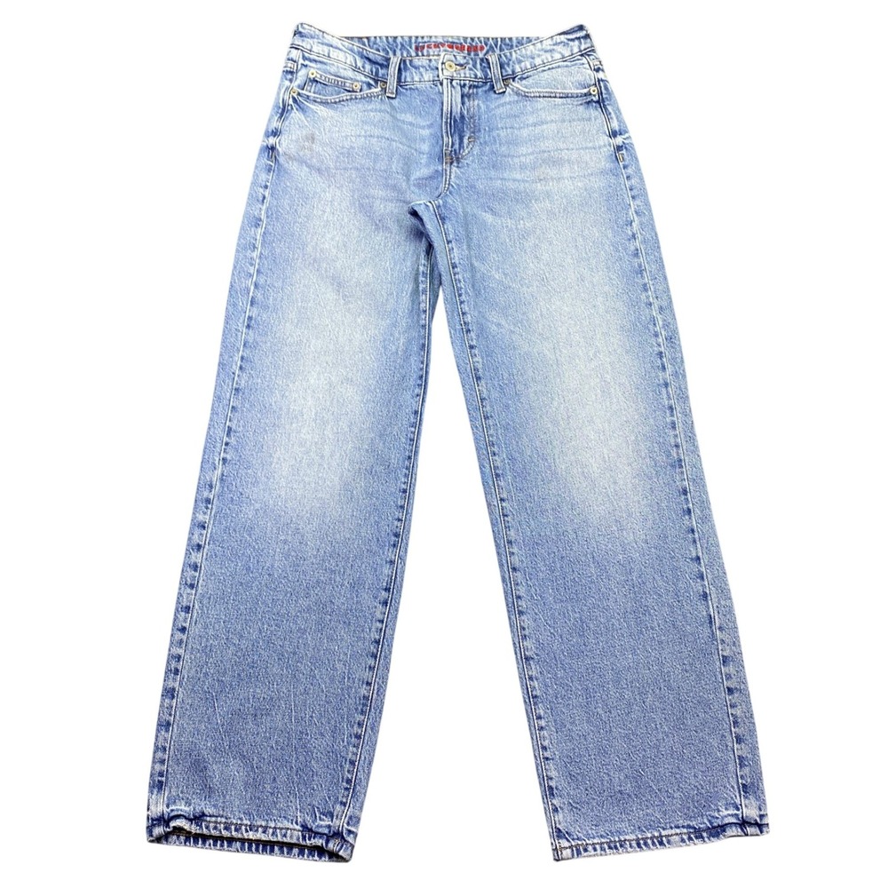 Lucky Brand The Baggy Jeans Womens 6/28 R Light Wash Wide Leg Denim Blue Skater